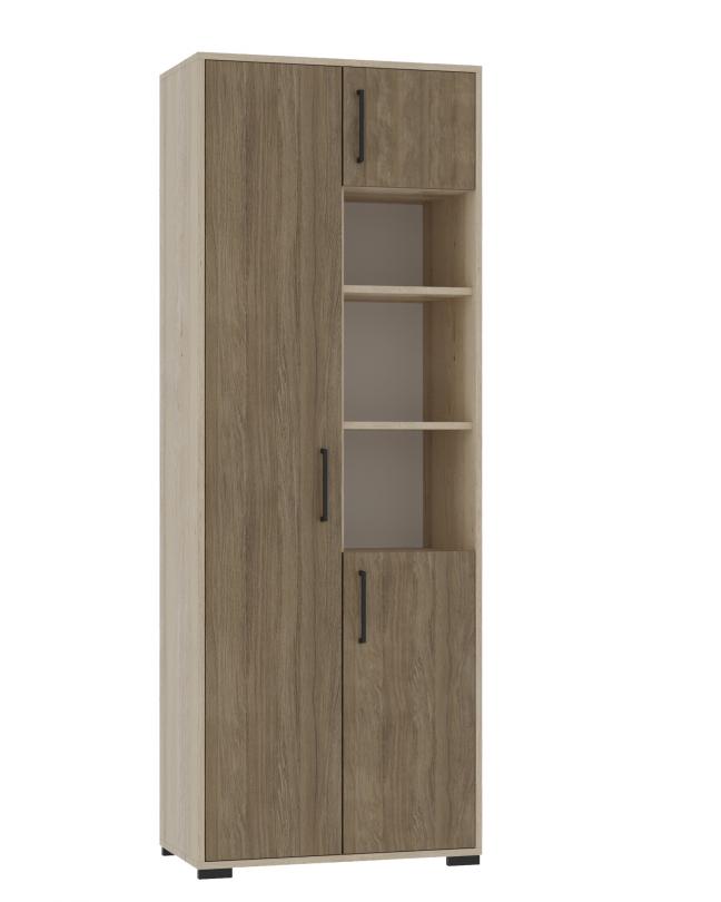 Шафа 3-х дверна з 2-ма відкритими полицями (6601) АНШАР ГРУП 719х405х2025 мм.